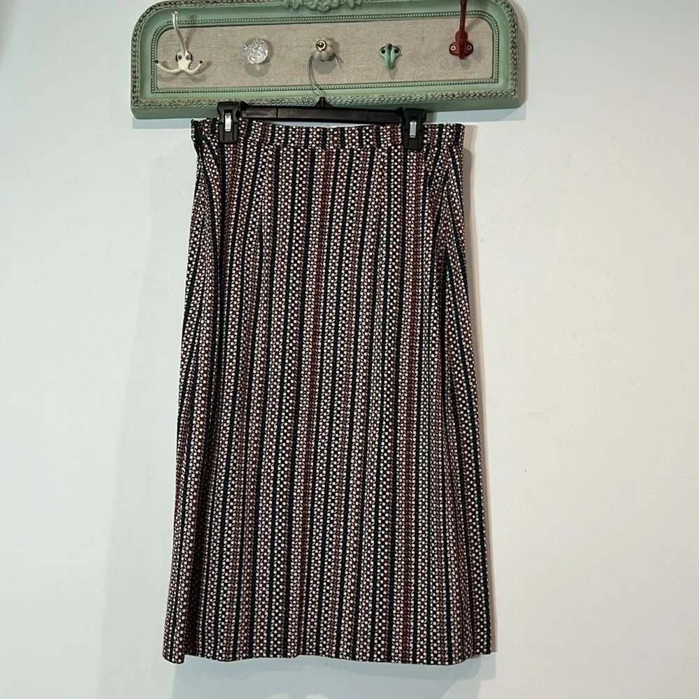 Vintage Rosanna boutique women’s large all over geometric print brown green